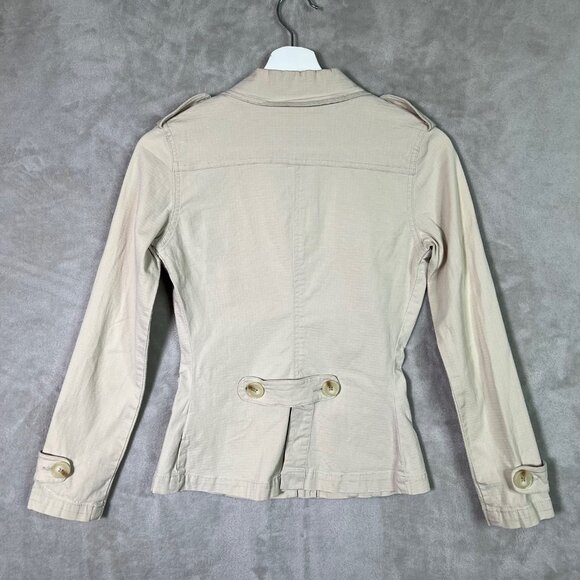 Vintage Y2K Plugg Tan XS Utility Chore Jacket Military Festival Bella Swan Style - Picture 4 of 6